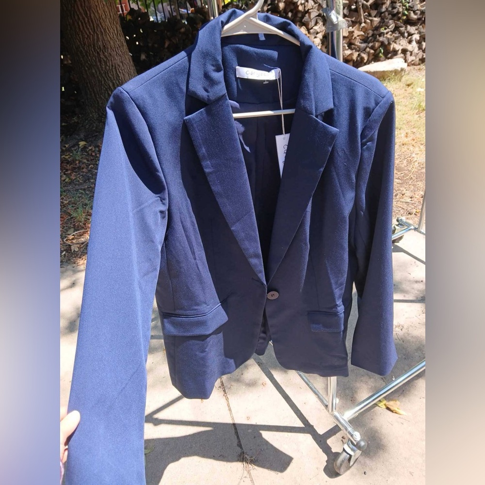 Women’s Navy Single-Button Tailored Blazer NWT!